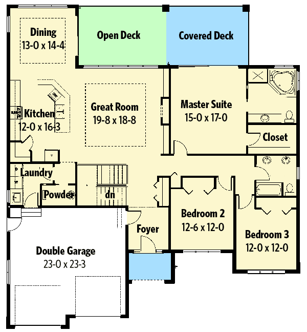 Plan 67702MG: Spacious Hillside Home With Walkout Basement - Floor Plan - Main Level - Craftsman, Northwest, Ranch