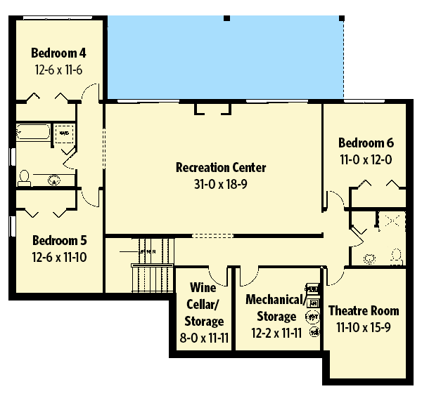 Plan 67702MG: Spacious Hillside Home With Walkout Basement - Floor Plan - Lower Level - Craftsman, Northwest, Ranch