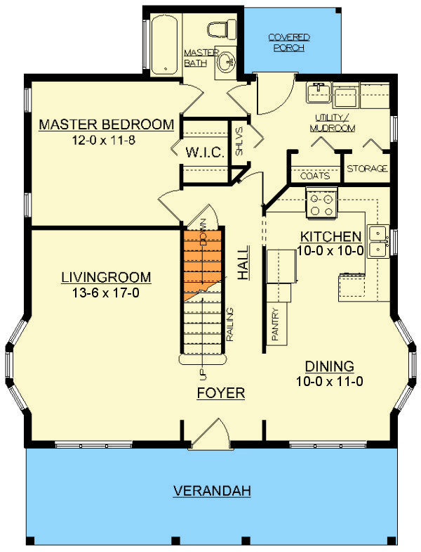 Plan 67710MG: Charming Heritage Home - Floor Plan - Main Level - Cottage, Country