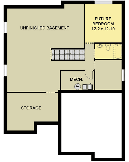 Plan 67725MG: Everything On One Floor - Floor Plan - Basement - Craftsman, Northwest