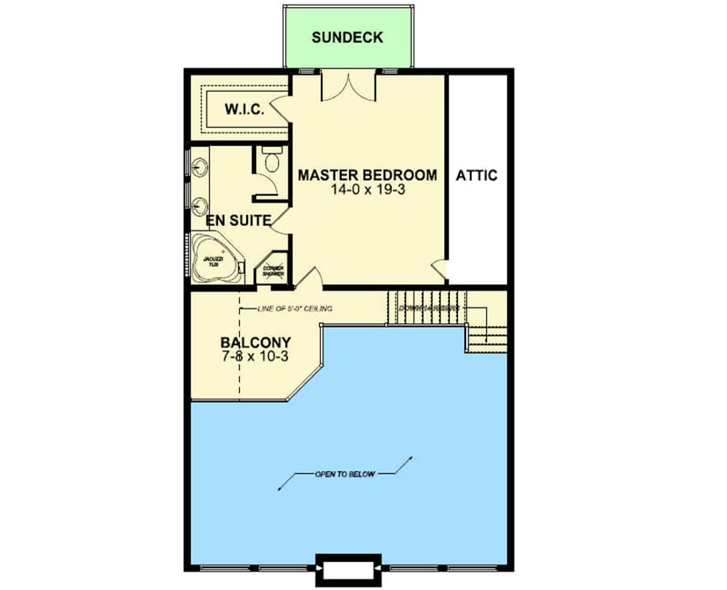 Plan 6799MG: Vacation Retreat With Great Views - Floor Plan - 2nd Floor - Cottage, Mountain, Vacation