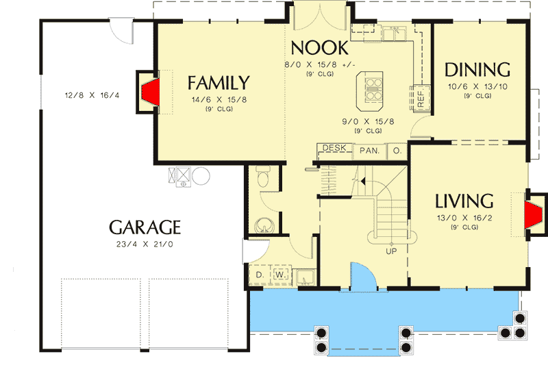 Plan 6806AM: Timeless Lines - Floor Plan - Main Level - Northwest, Traditional