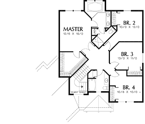 Plan 6883AM: Great Traffic Flow - Floor Plan - 2nd Floor - Country