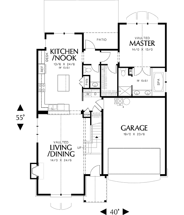 Plan 69008AM: Cottage Design with Large Living Space - Floor Plan - Main Level - Cottage, Traditional