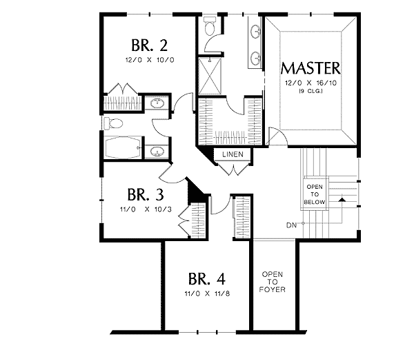 Plan 69010AM: Cozy Shingled Cottage - Floor Plan - 2nd Floor - Craftsman, Northwest