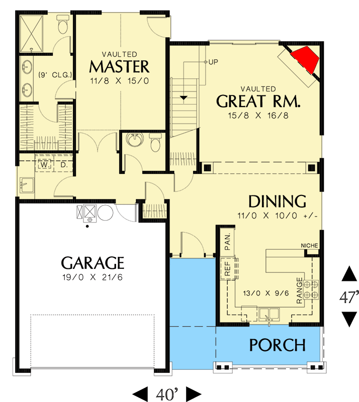 Plan 6906AM: 4 Bedroom House Plan with Craftsman Touches - 1866 Sq Ft - Floor Plan - Main Level - Cottage, Country, Craftsman, Northwest