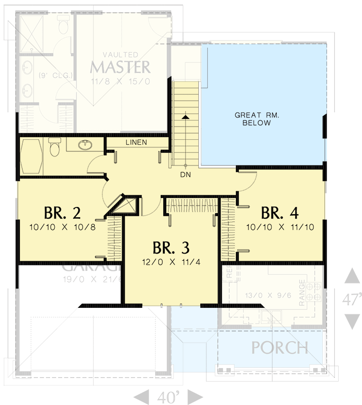 Plan 6906AM: 4 Bedroom House Plan with Craftsman Touches - 1866 Sq Ft - Floor Plan - 2nd Floor - Cottage, Country, Craftsman, Northwest