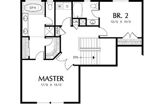 Plan 69133AM: Garage Under, Split Level Plan - Floor Plan - 2nd Floor