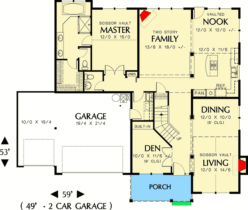 Plan 69136AM: Great First Home, Traditional Style - Floor Plan - Main Level - Northwest, Traditional