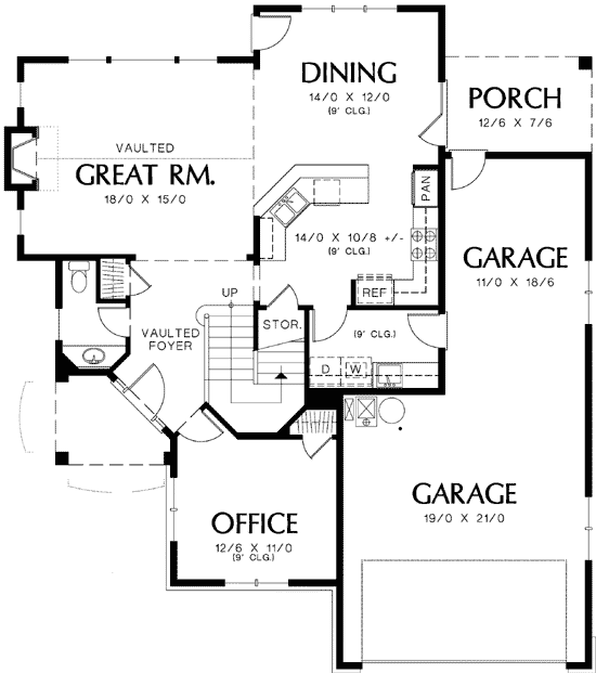 Plan 69211AM: Loveliest Home on the Block - Floor Plan - Main Level - Traditional