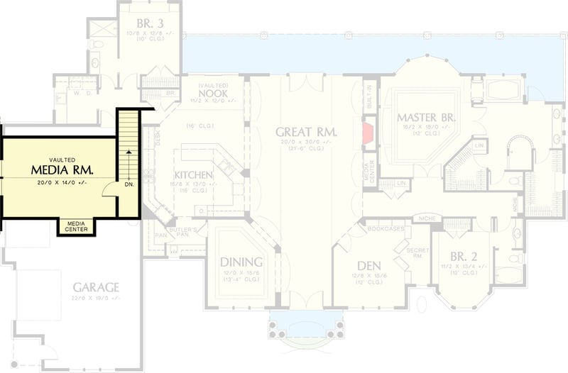 Plan 69233AM: Wide Central Hall Leads to Sitting Area - Floor Plan - 2nd Floor - Northwest, Shingle, Traditional
