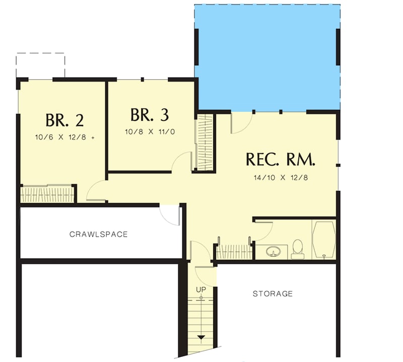 Plan 69262AM: Colonial Plan for a Down Slope - Floor Plan - Ground Level - Colonial, Northwest, Traditional