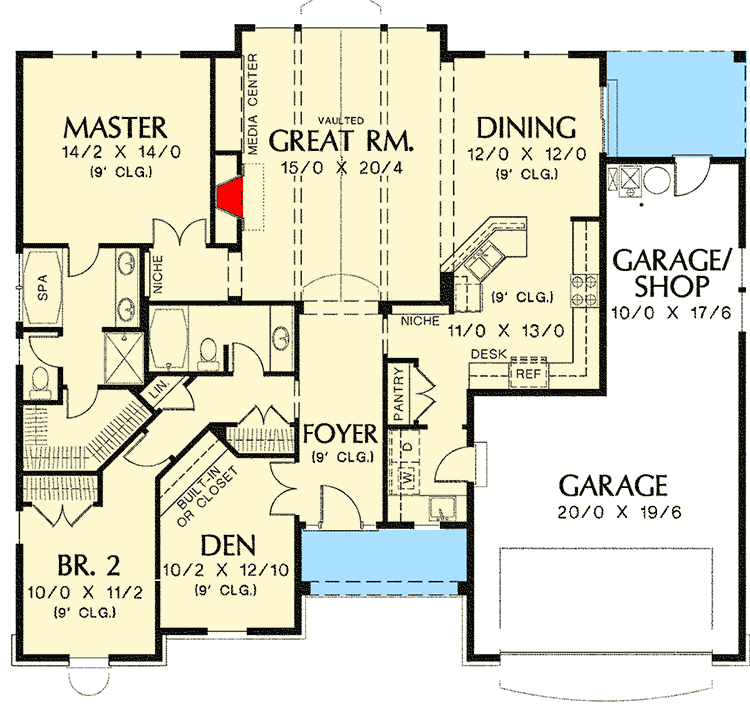 Plan 6929AM: Ideal for Empty Nesters or First-time Buyers - Floor Plan - Main Level - Craftsman, Northwest