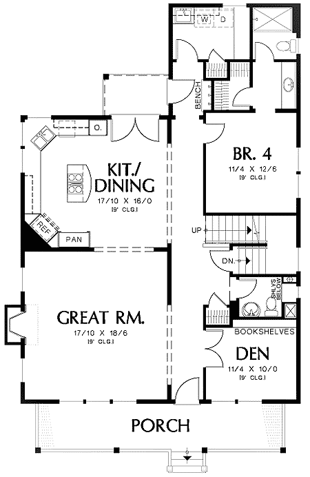 Plan 69317AM: Country House Plan with Detached 2-Car Garage - 2859 Sq Ft - Floor Plan - Main Level - Country