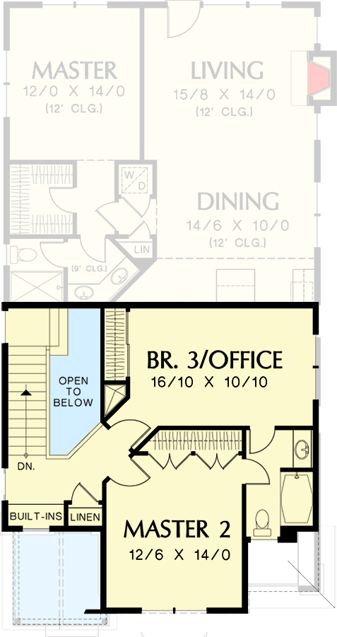 Plan 69412AM: Traditional Home Plan with Two Master Bedrooms - Floor Plan - 2nd Floor - Craftsman, Northwest