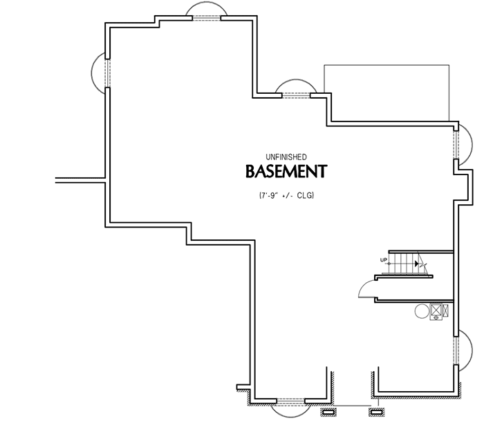 Plan 69433AM: Tall, Dark & Handsome - in Two Versions - Floor Plan - Basement - Country, Craftsman, European, Tudor