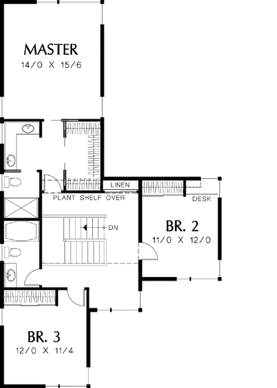 Plan 69452AM: Unrivaled Style - Floor Plan - 2nd Floor - Contemporary