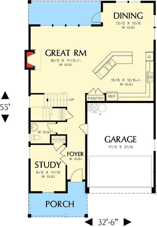 Plan 69483AM: Handsome Exterior - Floor Plan - Main Level - Northwest, Traditional