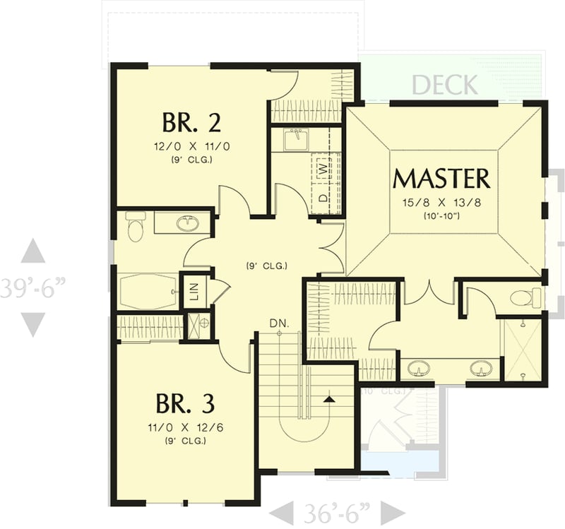 Plan 69487AM: Open Floor Plan - Floor Plan - 2nd Floor - Northwest