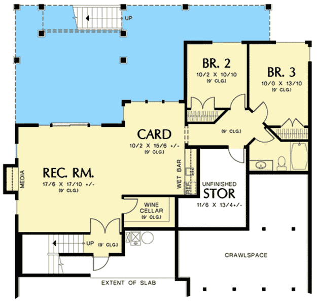 Plan 69494AM: Maximized Outdoor Living - Floor Plan - Lower Level - Cottage, Craftsman, Northwest