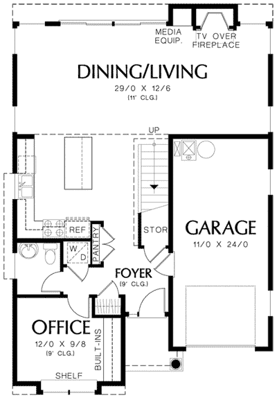 Plan 69505AM: Rear Wall of Windows - Floor Plan - Main Level - Northwest, Traditional