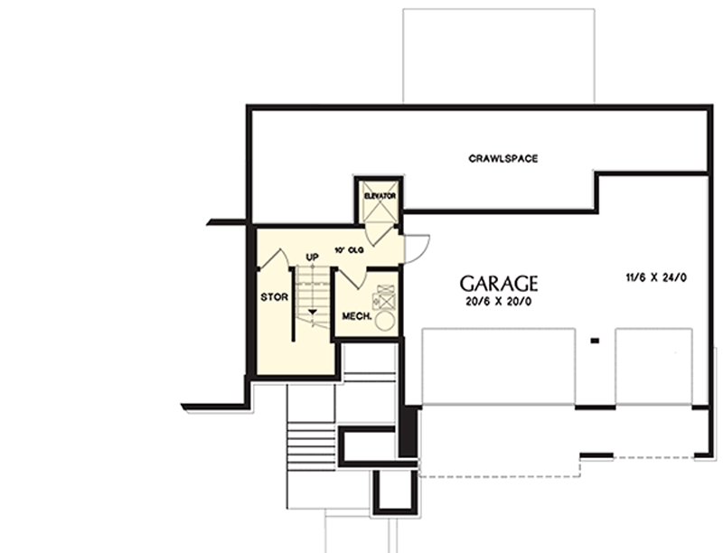 Plan 69520AM: Craftsman for Uphill Sloping Lot - Floor Plan - Ground Level - Craftsman, Northwest