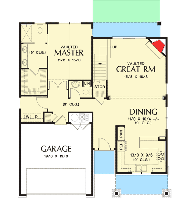 Plan 69527AM: Craftsman Cottage House Plan With Flexible Bedrooms - 1912 Sq Ft - Floor Plan - Main Level - Cottage, Craftsman, Northwest