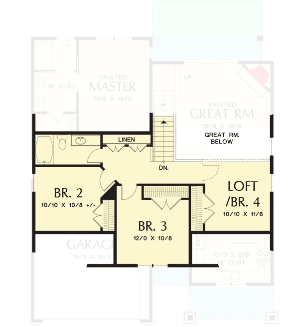 Plan 69527AM: Craftsman Cottage House Plan With Flexible Bedrooms - 1912 Sq Ft - Floor Plan - 2nd Floor - Cottage, Craftsman, Northwest