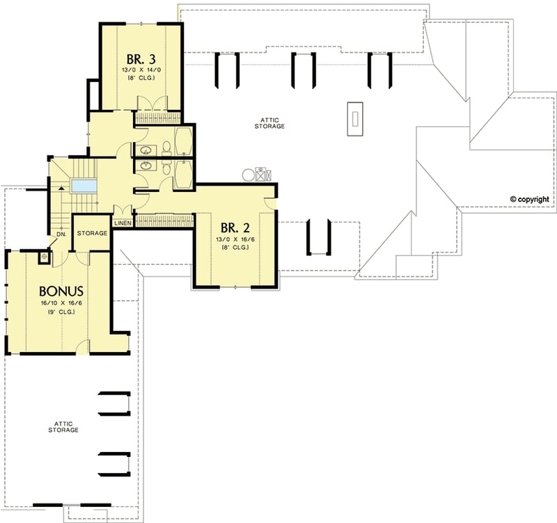 Plan 6954AM: Epitome of European Style House Plan - 3505 Sq Ft - Floor Plan - 2nd Floor - European, French Country, Traditional