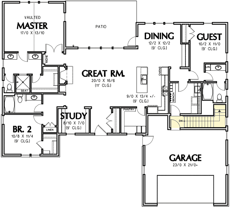 Plan 69545AM: Rustic Craftsman With Shed Dormer - Floor Plan - Basement option - Craftsman, Mountain, Northwest, Ranch