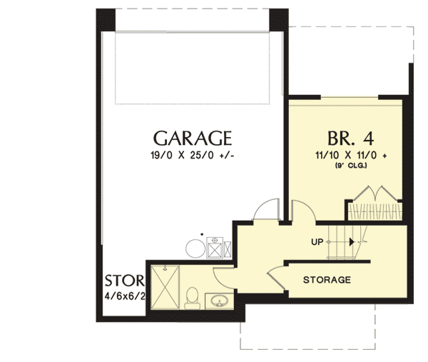 Plan 69551AM: Compact Hillside House Plan - Floor Plan - Basement - Northwest, Traditional