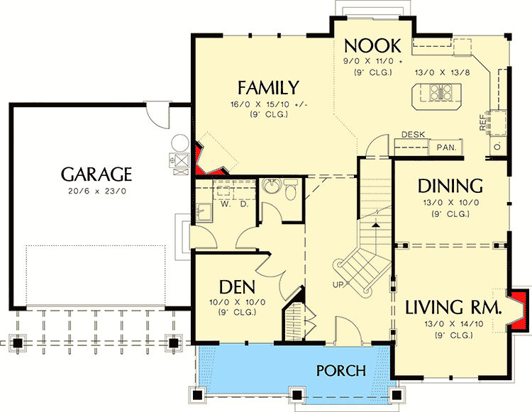 Plan 69561AM: Huge Bonus Room - Floor Plan - Main Level - Craftsman, Northwest