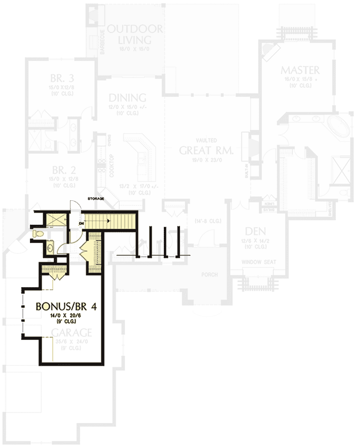 Plan 69578AM: French Country Elegance - 2930 Sq Ft - Floor Plan - 2nd Floor - European, French Country
