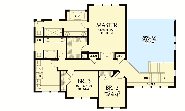 Plan 69622AM: Northwest House Plan with Finished Lower Level - Floor Plan - 2nd Floor - Northwest