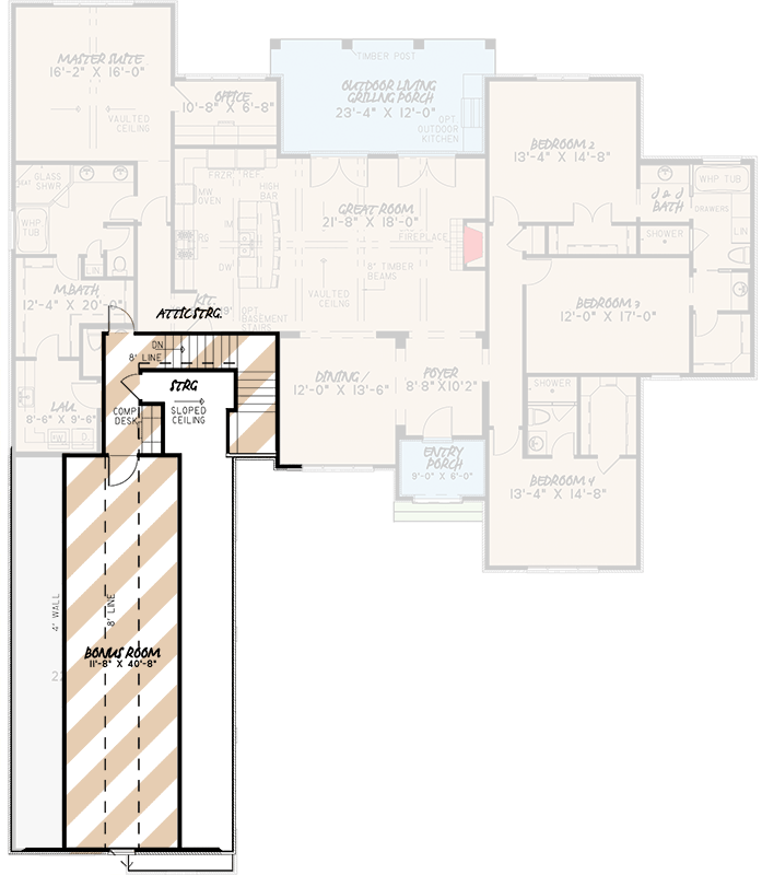 Plan 70507MK: 4 Bed Euro-Style House Plan with Courtyard Entry Garage - 2978 Sq Ft - Floor Plan - Bonus - European, French Country