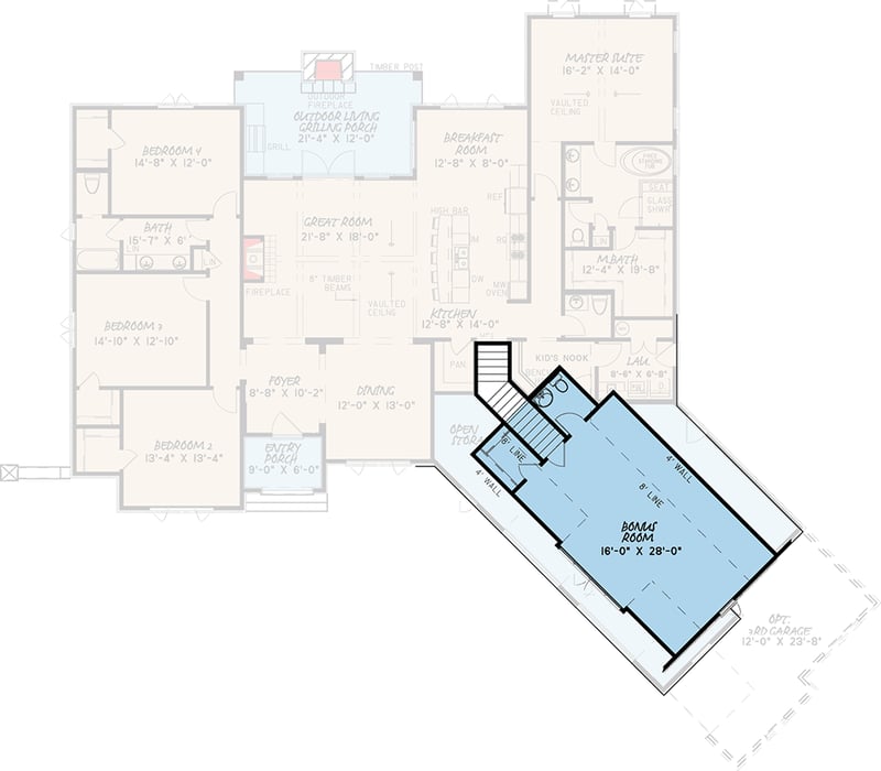 Plan 70515MK: 4 Bed French Country House Plan with Bonus Over Garage - 2647 Sq Ft - Floor Plan - 2nd Floor - European, French Country, Traditional, Transitional