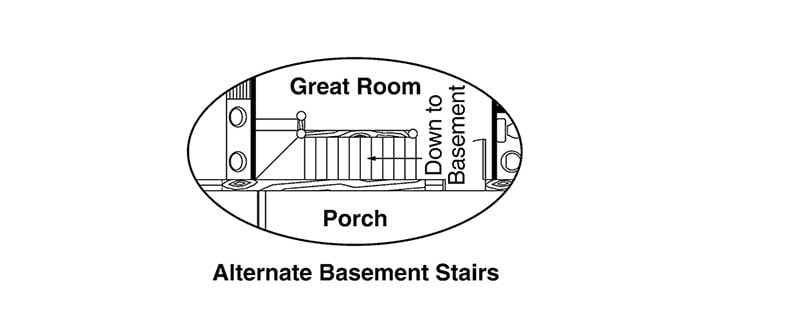 Plan 72325DA: Rustic Mountain Retreat - Floor Plan - Alternate Basement Stairs - Log Cabin, Mountain, Vacation