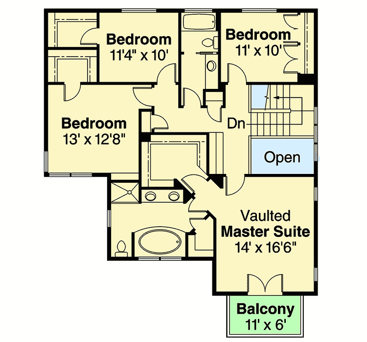 Plan 72464DA: Perfect for the Sloping Lot - Floor Plan - Second Level - Craftsman, Northwest