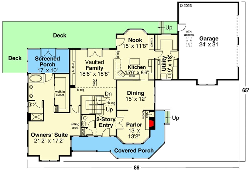 Plan 72493DA: Nostalgic Country Farmhouse - Floor Plan - Main Level - Country, Farmhouse
