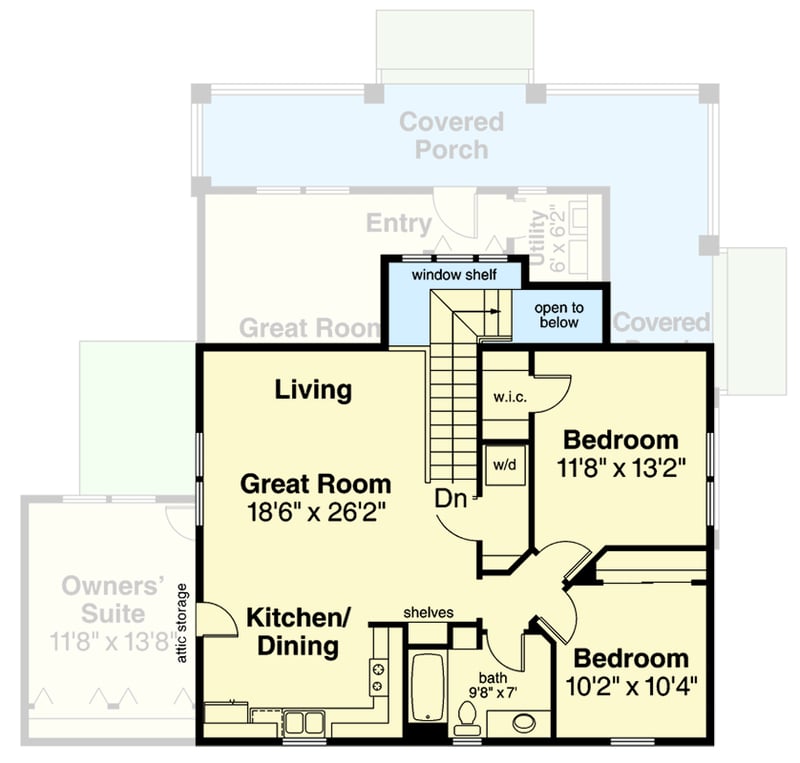 Plan 72534DA: Single Family Curb Appeal with Duplex Utility - Floor Plan - 2nd Floor - Country, Craftsman, Traditional
