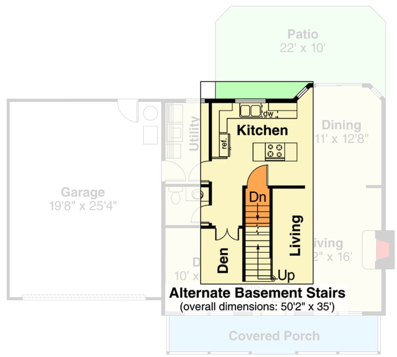 Plan 72539DA: Traditional Farm-Style Home Plan - Floor Plan - Basement Stair Location - Country, Farmhouse, Traditional