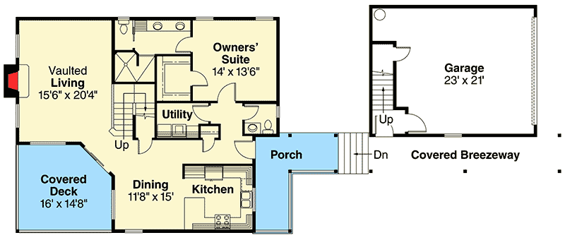 Plan 72567DA: Unique Two-Story Craftsman Design - Floor Plan - Main Level - Craftsman, Northwest