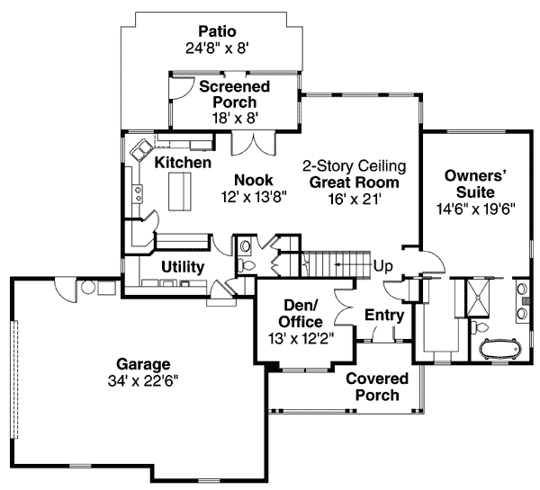 Plan 72637DA: Expansive Openness - Floor Plan - Main Level - Country, Traditional