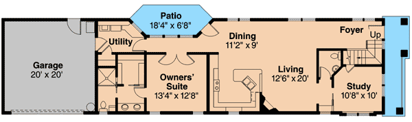 Plan 72693DA: Narrow Lot Home Plan with Options - Floor Plan - Main Level - Traditional