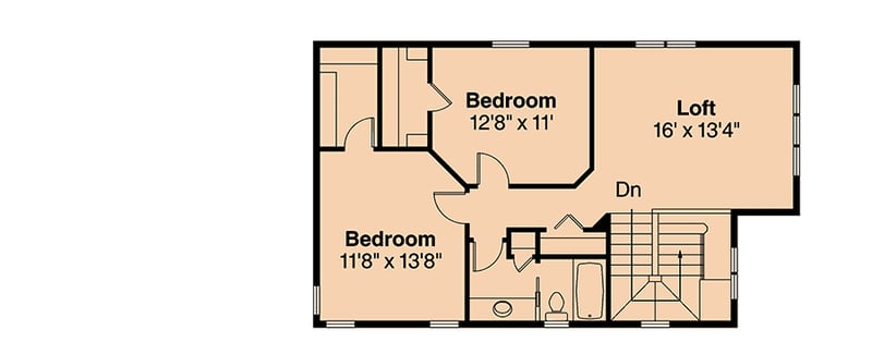Plan 72695DA: 3 Bed Townhouse Plan With Options - Floor Plan - 2nd Floor - Northwest, Traditional
