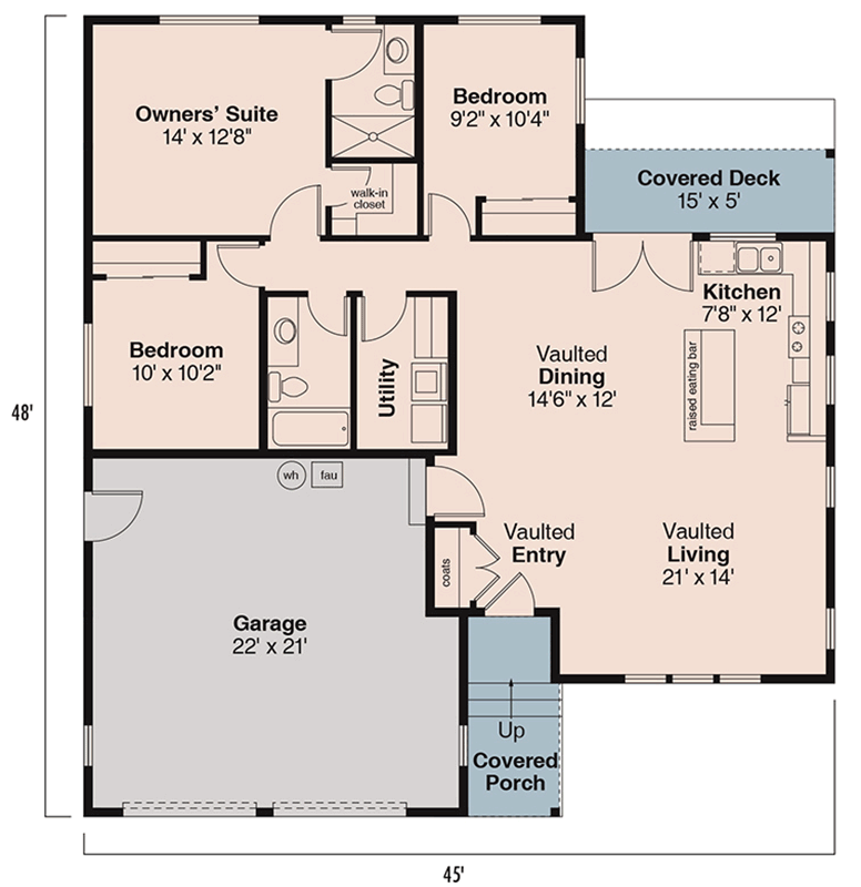 Plan 72719DA: Compact House Plan With Spacious Interior - Floor Plan - Main Level - Country, Traditional