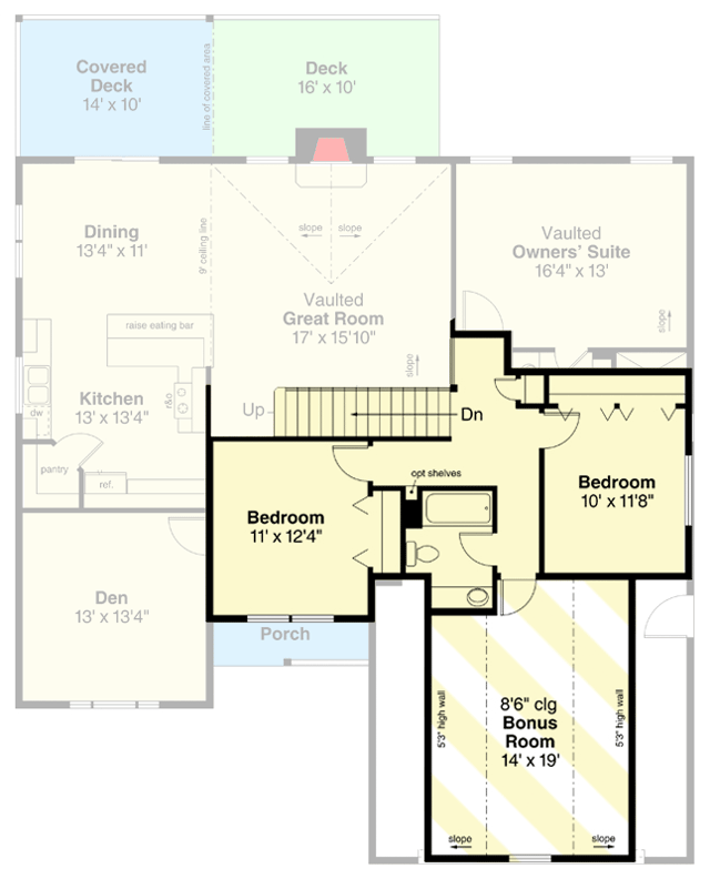Plan 72724DA: Bright And Open Cottage - Floor Plan - 2nd Floor - Cottage, Craftsman, Northwest