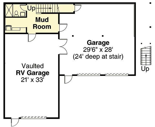 Plan 72769DA: RV Garage With Rec Room - Floor Plan - Main Level