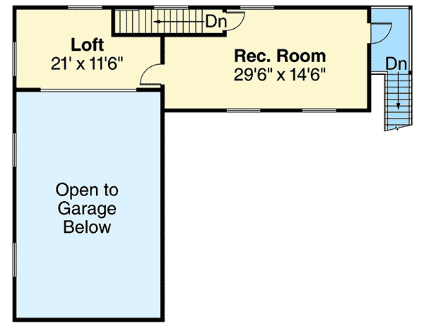 Plan 72769DA: RV Garage With Rec Room - Floor Plan - 2nd Floor