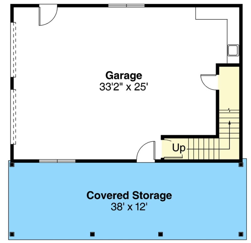 Plan 72770DA: Garage With Man Cave Potential - Floor Plan - Main Level - Traditional